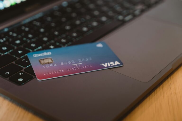 Card laying on laptop keyboard